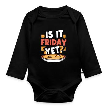 Est-ce déjà vendredi? Week-end enfin vendredi - Body Bébé bio manches longues - noir - Devant