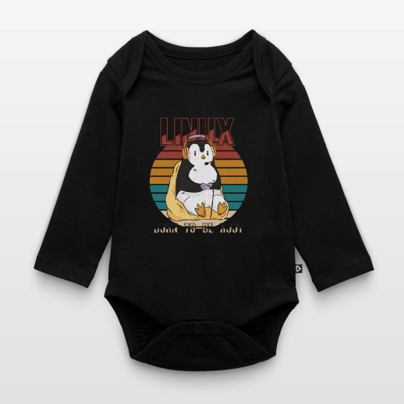 Linux Gamer Root Party Cool Penguin Nerd Programs Organic Longsleeve Baby Bodysuit