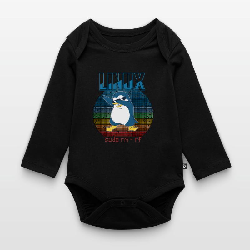 Linux sudo root geek admin pingouin nerd programmeur Body Bébé bio manches longues