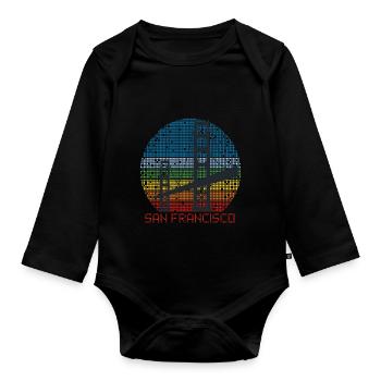Golden Gate Bridge San Francisco Souvenir California - Organic Longsleeve Baby Bodysuit - black - Front