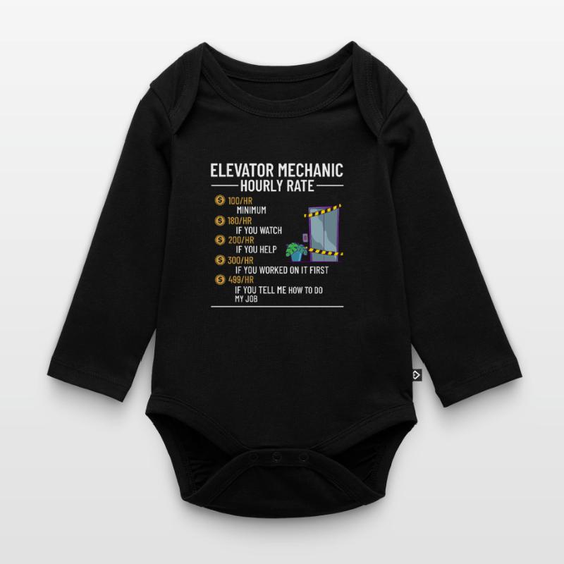 Elevator Elevator Technician Elevator Elevator Organic Longsleeve Baby Bodysuit