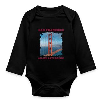 Golden Gate Bridge Souvenir San Francisco California - Organic Longsleeve Baby Bodysuit - black - Front