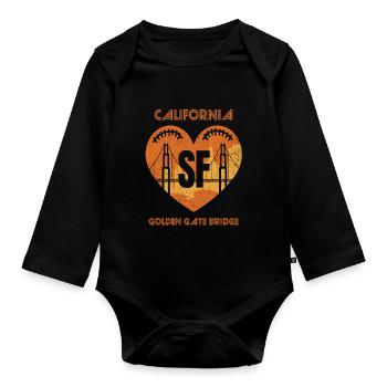 Golden Gate Bridge in California San Francisco Sun - Organic Longsleeve Baby Bodysuit - black - Front