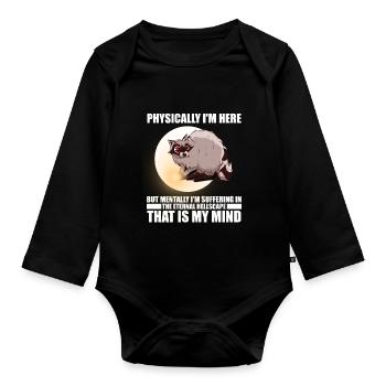 Raton laveur Drôle de dicton pour les amateurs d’opossum - Body Bébé bio manches longues - noir - Devant
