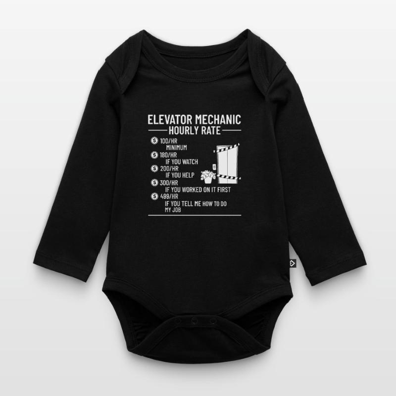 Elevator Elevator Technician Elevator Elevator Organic Longsleeve Baby Bodysuit