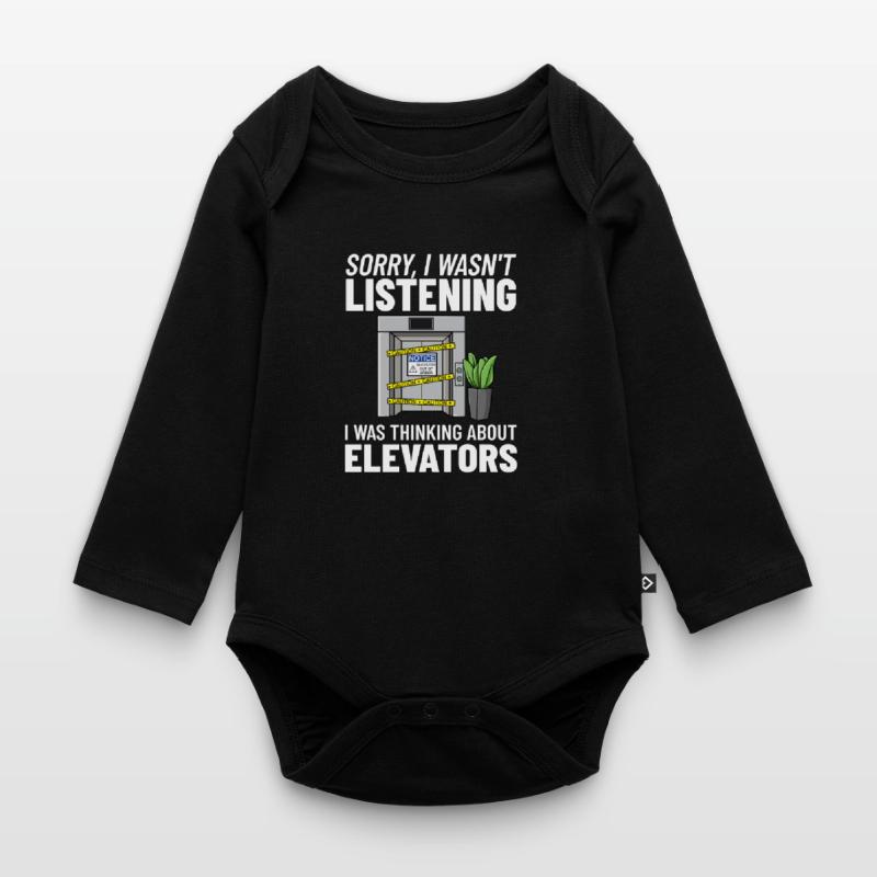 Elevator Elevator Technician Elevator Elevator Organic Longsleeve Baby Bodysuit