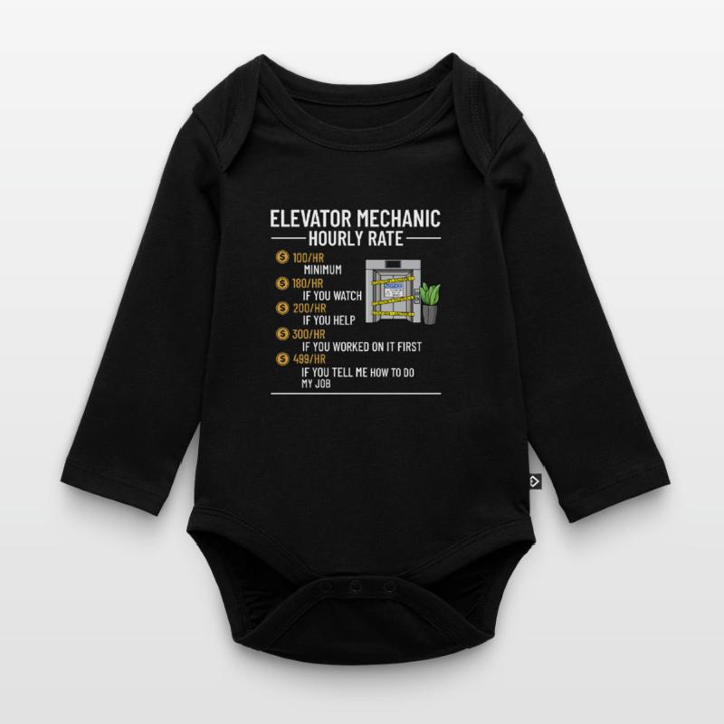 Elevator Elevator Technician Elevator Elevator Organic Longsleeve Baby Bodysuit