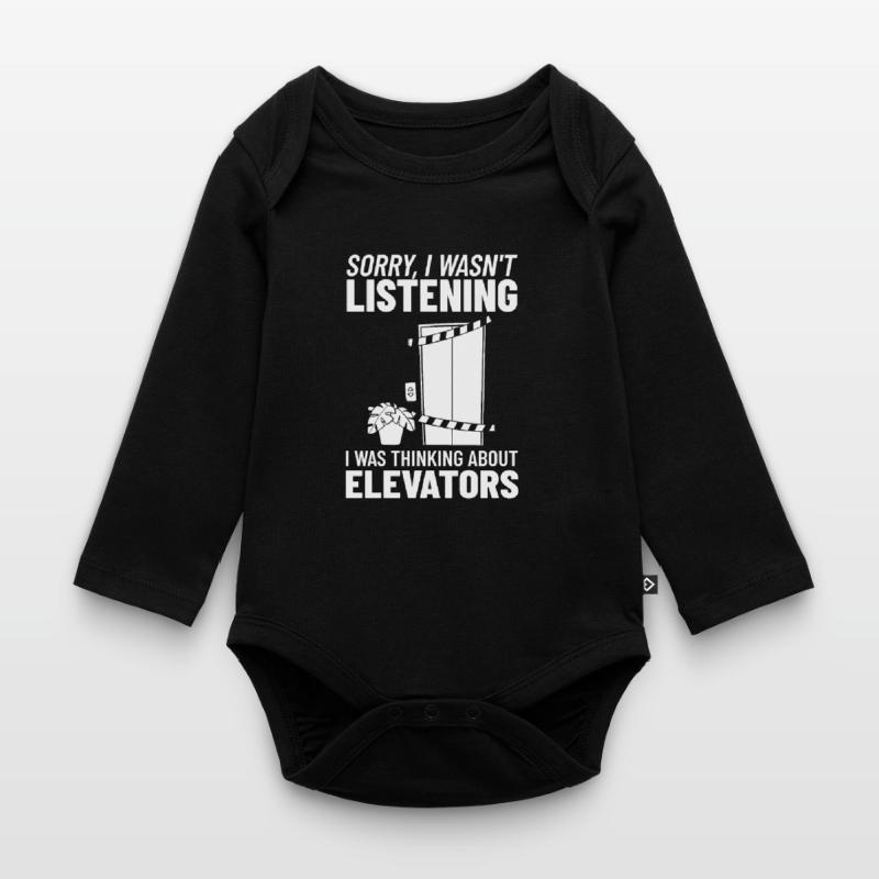 Elevator Elevator Technician Elevator Elevator Organic Longsleeve Baby Bodysuit