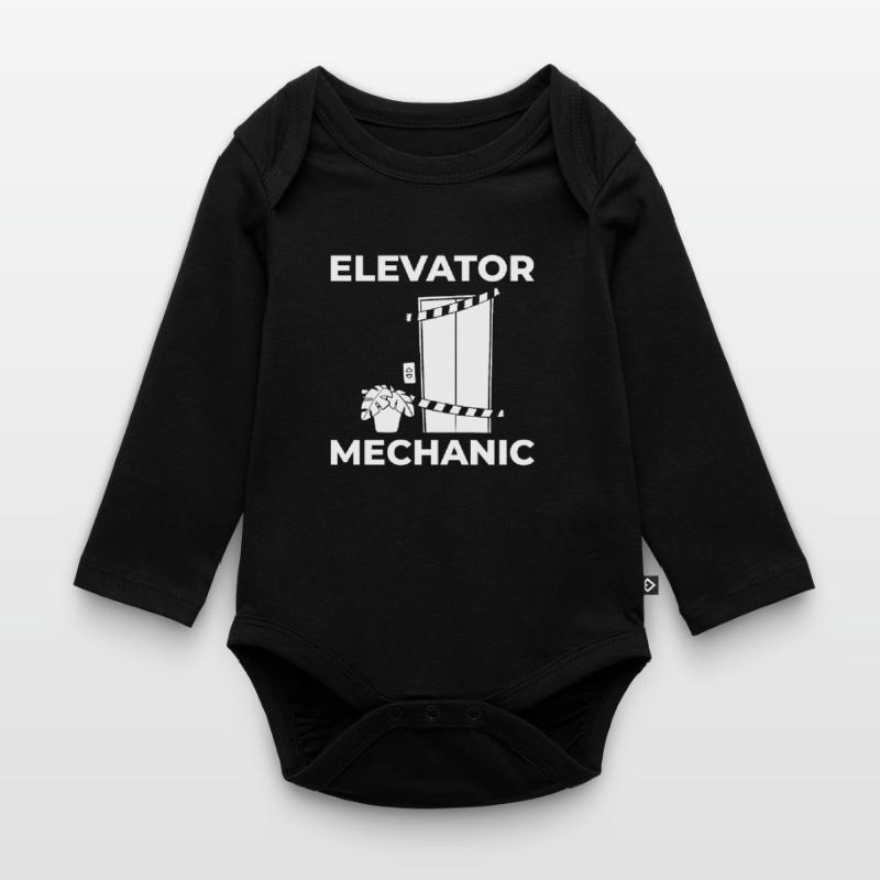 Elevator Elevator Technician Elevator Elevator Organic Longsleeve Baby Bodysuit