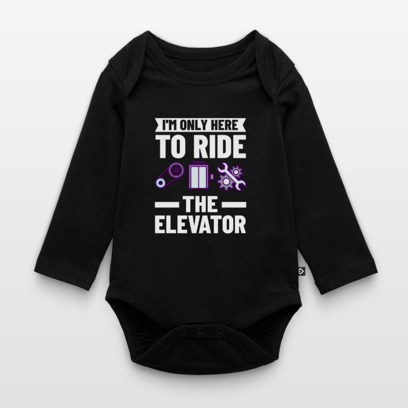 Elevator Elevator Technician Elevator Elevator Organic Longsleeve Baby Bodysuit