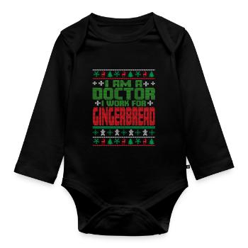 Doktor Weihnachten Spruch - Baby Bio-Langarm-Body - Schwarz - Vorne