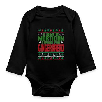 Undertaker Christmas Saying - Organic Longsleeve Baby Bodysuit - black - Front