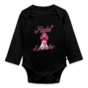 Pudel Liebhaber Hundemotiv Vintage Hund - Baby Bio-Langarm-Body - Schwarz - Vorne