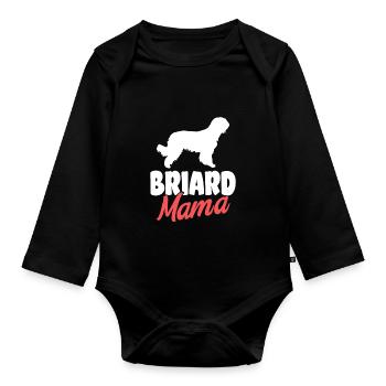 Briard Gift Dogs - Organic Longsleeve Baby Bodysuit - black - Front