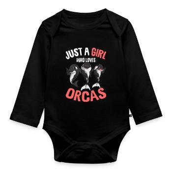 Orca Mädchen - Baby Bio-Langarm-Body - Schwarz - Vorne