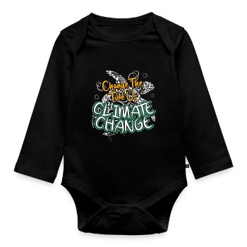 Change The Tide Of Climate Change - Organic Longsleeve Baby Bodysuit - black - Front