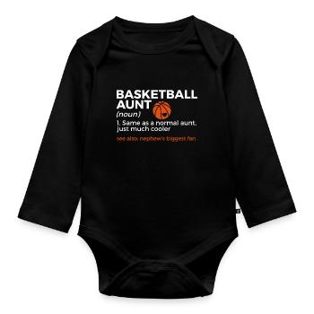Basketball Geschenk für Basketballspieler - Baby Bio-Langarm-Body - Schwarz - Vorne