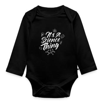 Est une chose scientifique scientifique - Body Bébé bio manches longues - noir - Devant