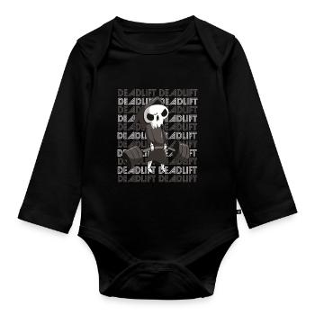 Deadlift Till Death Gym Workout Motivation - Body Bébé bio manches longues - noir - Devant
