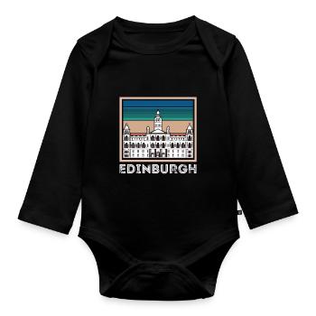 Ecosse Souvenir Ecosse Edimbourg Touristes - Body Bébé bio manches longues - noir - Devant