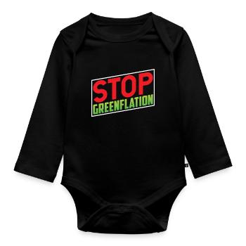 Greenflation Stop à l’inflation de l’énergie verte - Body Bébé bio manches longues - noir - Devant