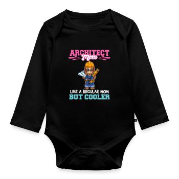 Architecte Maman comme une maman régulière mais plus cool - Body Bébé bio manches longues - noir - Devant