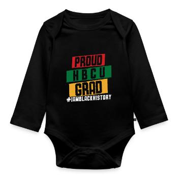 Hbcu Clothing Historic Black College - Body Bébé bio manches longues - noir - Devant