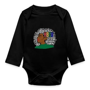 Hbcu Clothing Historic Black College - Body Bébé bio manches longues - noir - Devant
