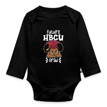 Hbcu Clothing Historic Black College - Body Bébé bio manches longues - noir - Devant