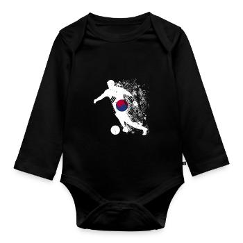 South Korea National Team World Cup - Organic Longsleeve Baby Bodysuit - black - Front
