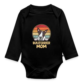 Bull Terrier Chiens cadeaux - Body Bébé bio manches longues - noir - Devant