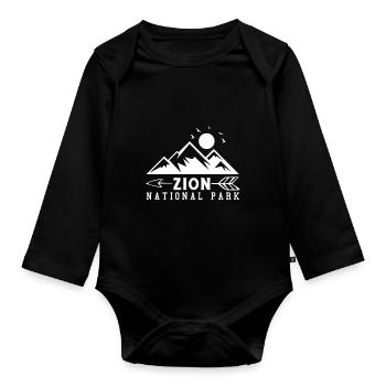 Zion National Park Utah Wandern Camping Outdoor - Baby Bio-Langarm-Body - Schwarz - Vorne