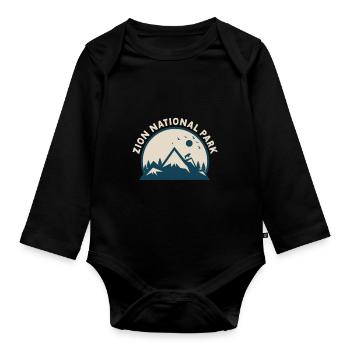 Zion National Park Utah Wandern Camping Outdoor - Baby Bio-Langarm-Body - Schwarz - Vorne