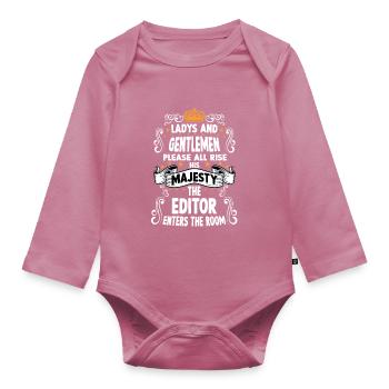 Éditeur T drôle disant Motif Editor - Body Bébé bio manches longues - mauve - Devant