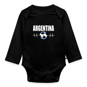 ARGENTINA Football - Organic Longsleeve Baby Bodysuit - black - Front