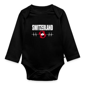 Football suisse - Body Bébé bio manches longues - noir - Devant