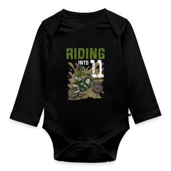 Riding Into11 Teen Dirt Bike Motocross Birthday - Body Bébé bio manches longues - noir - Devant