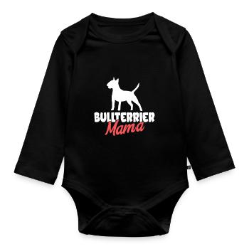 Bull Terrier Chiens cadeaux - Body Bébé bio manches longues - noir - Devant