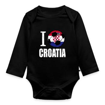Croatia Football - Organic Longsleeve Baby Bodysuit - black - Front