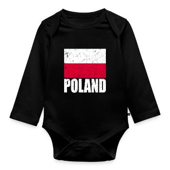 Drapeau de la Pologne - Body Bébé bio manches longues - noir - Devant