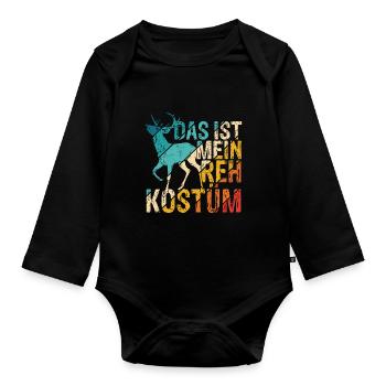 Das Ist Mein Reh Kostüm Karneval Lustiges Reh Rent - Baby Bio-Langarm-Body - Schwarz - Vorne