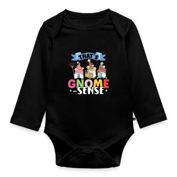 Garden Gnomes Gnome Lover Funny Gnome Gardening - Organic Longsleeve Baby Bodysuit - black - Front