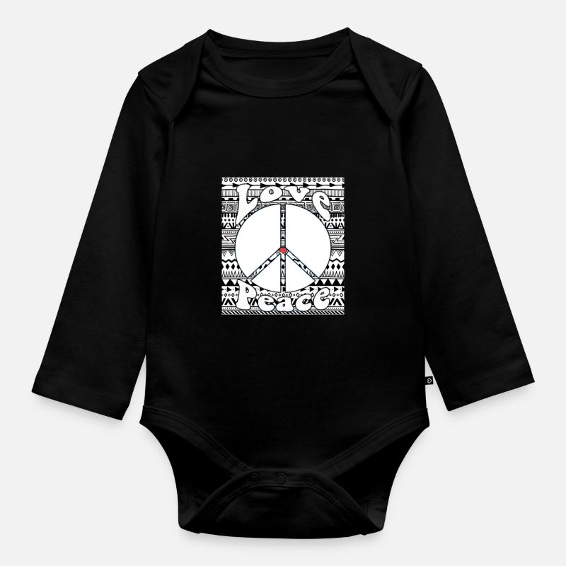 Hippie - Baby Bio-Langarm-Body - Schwarz