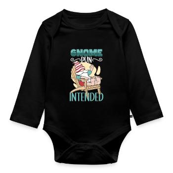 Garden Gnomes Gnome Lover Funny Gnome Gardening - Organic Longsleeve Baby Bodysuit - black - Front