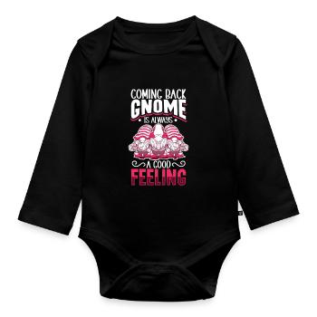 Garden Gnomes Gnome Lover Funny Gnome Gardening - Organic Longsleeve Baby Bodysuit - black - Front