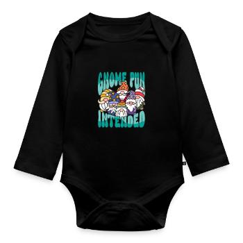 Garden Gnomes Gnome Lover Funny Gnome Gardening - Organic Longsleeve Baby Bodysuit - black - Front
