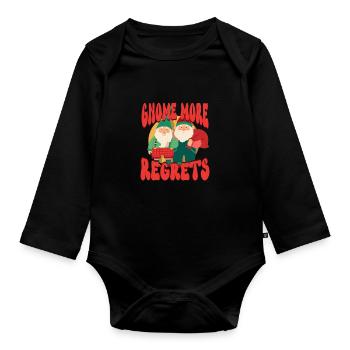 Gnomes de jardin Gnome Amant Drôle de Gnome Jardinage - Body Bébé bio manches longues - noir - Devant