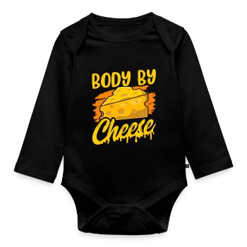 Corps de fromage dictons chers amoureux doux - Body Bébé bio manches longues - noir - Devant