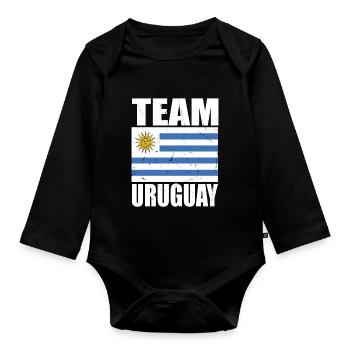 Équipe d’Uruguay de football - Body Bébé bio manches longues - noir - Devant