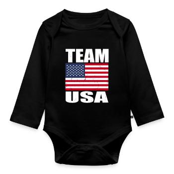 Team Hirsch Football - Organic Longsleeve Baby Bodysuit - black - Front